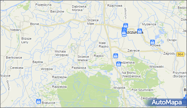 mapa Rajsko gmina Szczurowa, Rajsko gmina Szczurowa na mapie Targeo