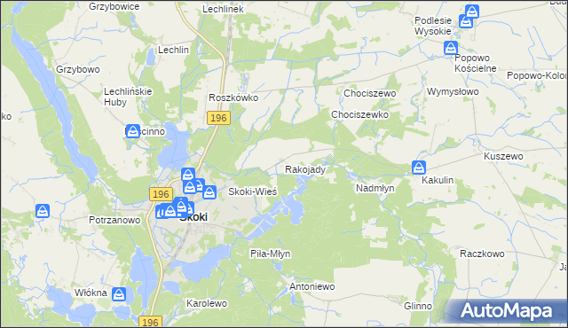 mapa Rakojady, Rakojady na mapie Targeo