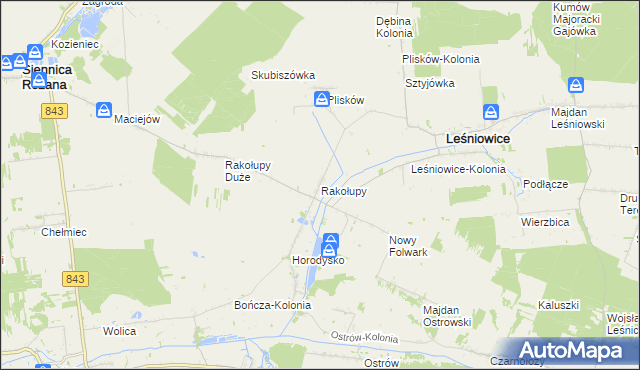 mapa Rakołupy, Rakołupy na mapie Targeo