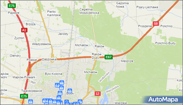 mapa Raków Duży, Raków Duży na mapie Targeo