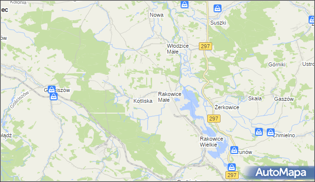 mapa Rakowice Małe, Rakowice Małe na mapie Targeo