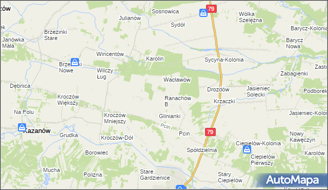 mapa Ranachów B, Ranachów B na mapie Targeo