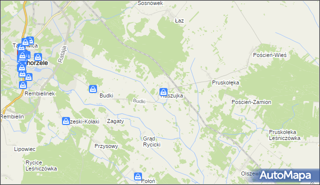 mapa Raszujka, Raszujka na mapie Targeo