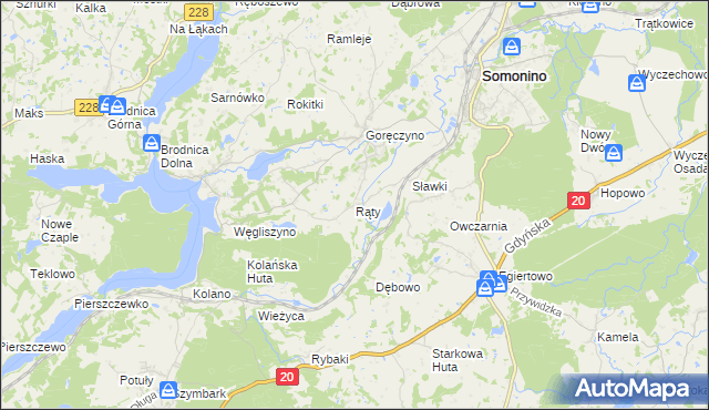 mapa Rąty, Rąty na mapie Targeo