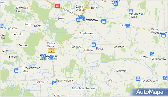 mapa Rdzów, Rdzów na mapie Targeo