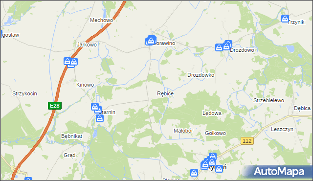 mapa Rębice, Rębice na mapie Targeo