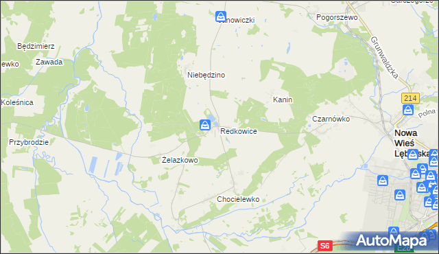 mapa Redkowice, Redkowice na mapie Targeo