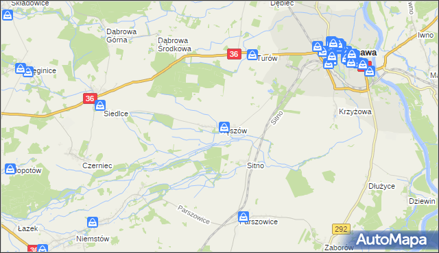 mapa Ręszów, Ręszów na mapie Targeo