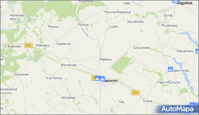 mapa Rętwiny, Rętwiny na mapie Targeo