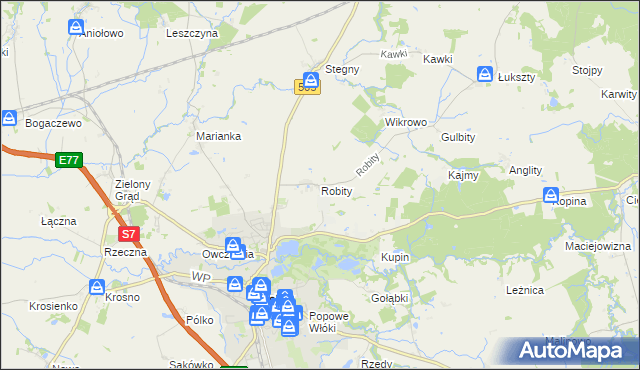 mapa Robity gmina Pasłęk, Robity gmina Pasłęk na mapie Targeo