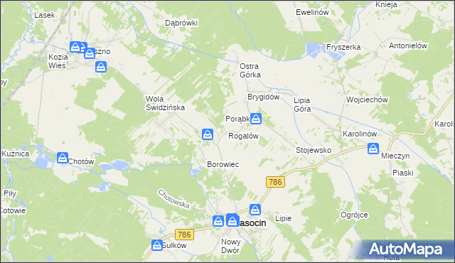 mapa Rogalów gmina Krasocin, Rogalów gmina Krasocin na mapie Targeo