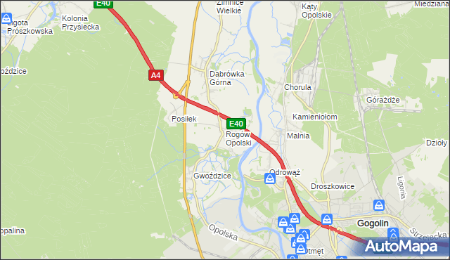 mapa Rogów Opolski, Rogów Opolski na mapie Targeo