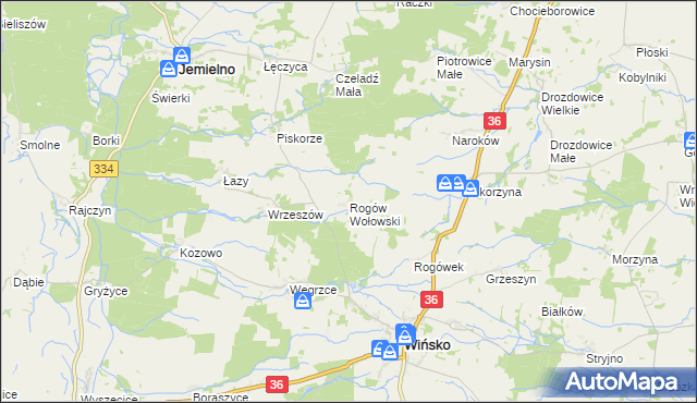 mapa Rogów Wołowski, Rogów Wołowski na mapie Targeo