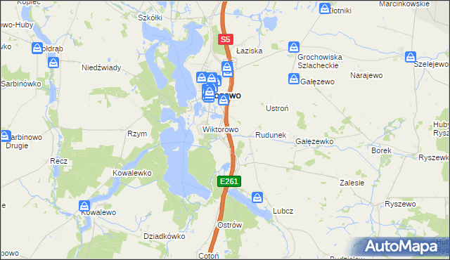 mapa Rogówko gmina Rogowo, Rogówko gmina Rogowo na mapie Targeo