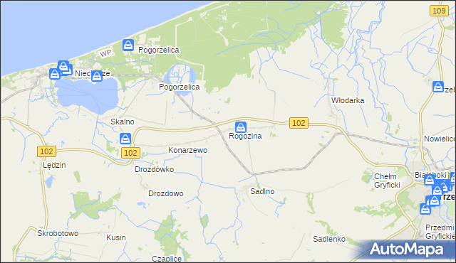 mapa Rogozina, Rogozina na mapie Targeo