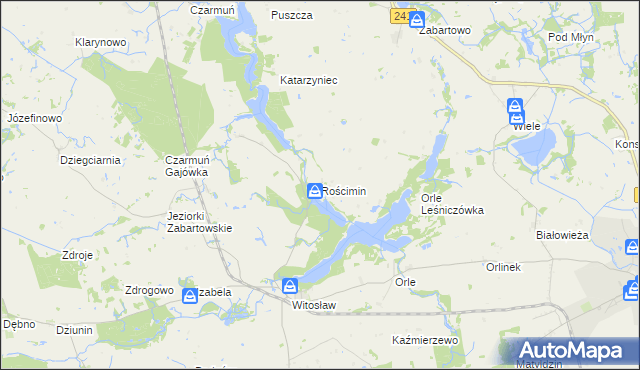 mapa Rościmin, Rościmin na mapie Targeo