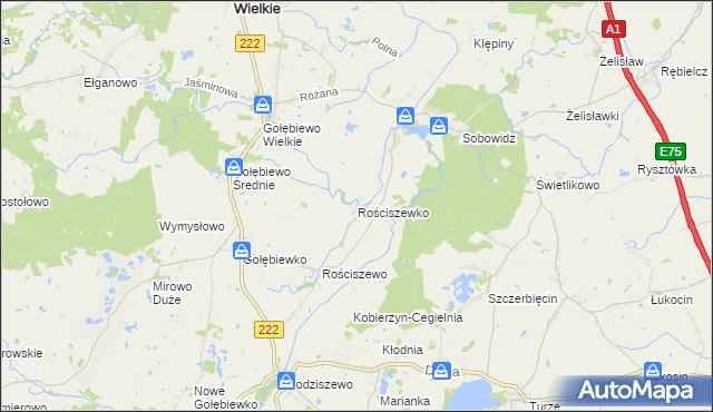 mapa Rościszewko, Rościszewko na mapie Targeo