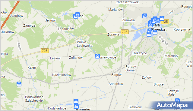 mapa Rosławowice, Rosławowice na mapie Targeo