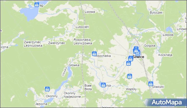 mapa Rosochatka, Rosochatka na mapie Targeo