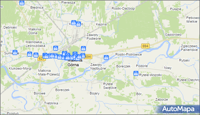 mapa Rostki Wielkie, Rostki Wielkie na mapie Targeo