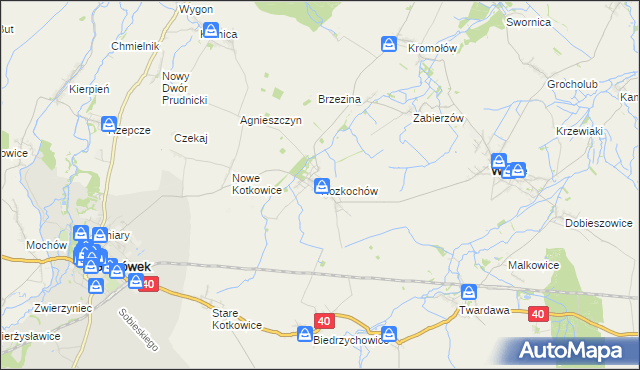 mapa Rozkochów gmina Walce, Rozkochów gmina Walce na mapie Targeo