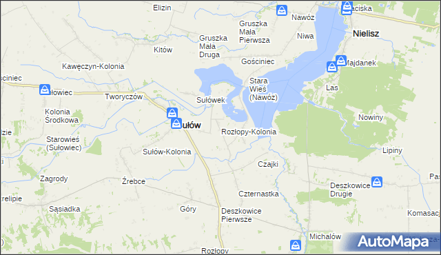 mapa Rozłopy-Kolonia, Rozłopy-Kolonia na mapie Targeo
