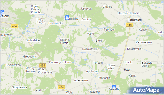 mapa Rożniatowice, Rożniatowice na mapie Targeo