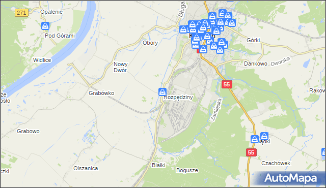 mapa Rozpędziny, Rozpędziny na mapie Targeo