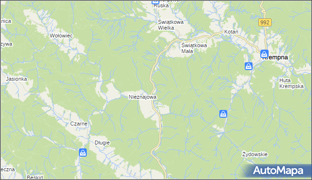 mapa Rozstajne, Rozstajne na mapie Targeo