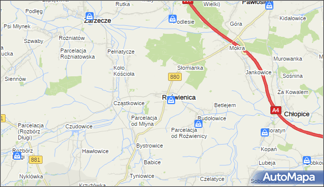 mapa Roźwienica, Roźwienica na mapie Targeo