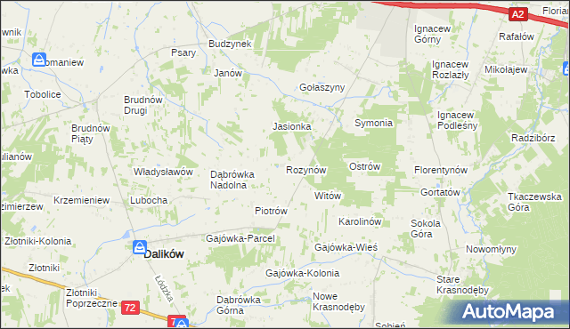 mapa Rozynów, Rozynów na mapie Targeo