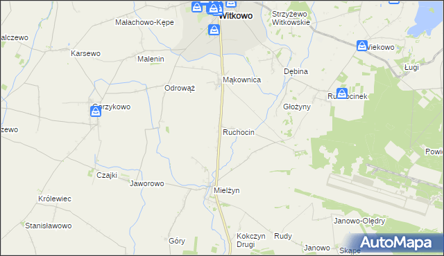 mapa Ruchocin, Ruchocin na mapie Targeo