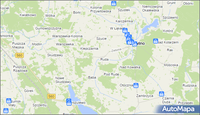 mapa Ruda gmina Skrwilno, Ruda gmina Skrwilno na mapie Targeo