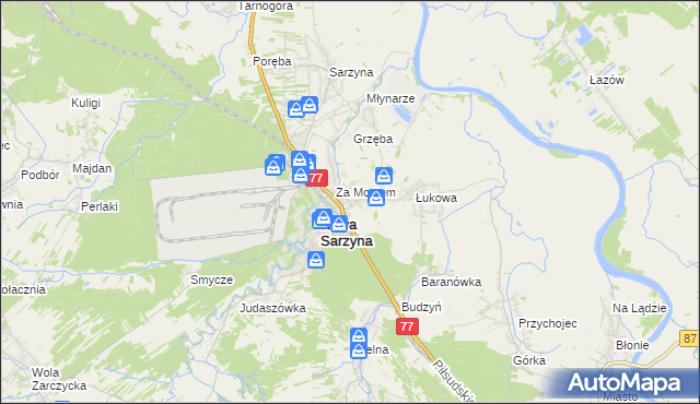 mapa Ruda Łańcucka, Ruda Łańcucka na mapie Targeo