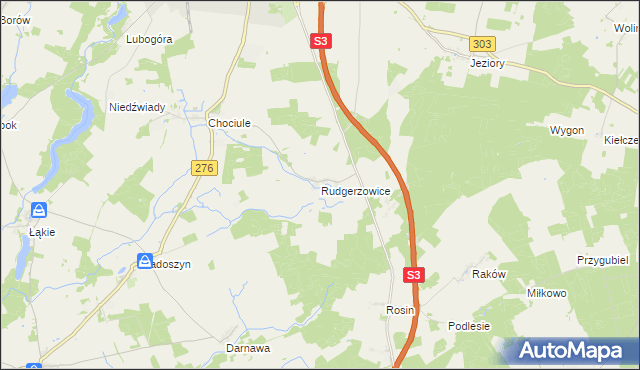 mapa Rudgerzowice, Rudgerzowice na mapie Targeo