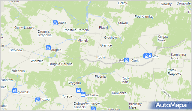 mapa Rudki gmina Szydłów, Rudki gmina Szydłów na mapie Targeo