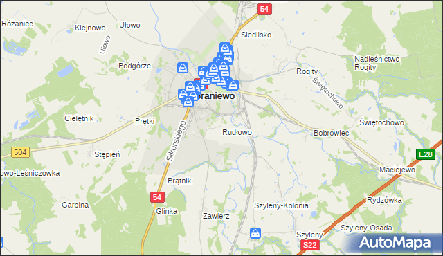 mapa Rudłowo, Rudłowo na mapie Targeo