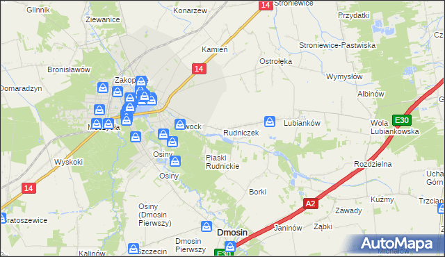 mapa Rudniczek, Rudniczek na mapie Targeo
