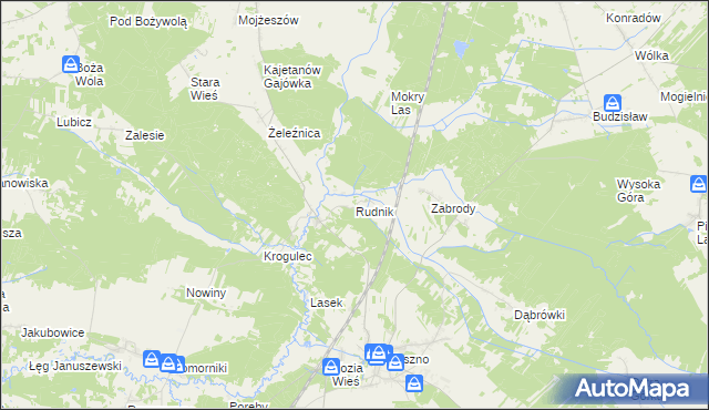 mapa Rudnik gmina Krasocin, Rudnik gmina Krasocin na mapie Targeo