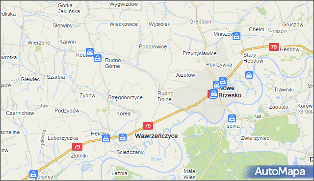 mapa Rudno Dolne, Rudno Dolne na mapie Targeo