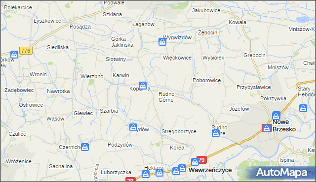 mapa Rudno Górne, Rudno Górne na mapie Targeo