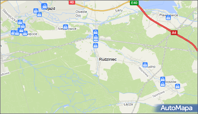 mapa Rudziniec, Rudziniec na mapie Targeo