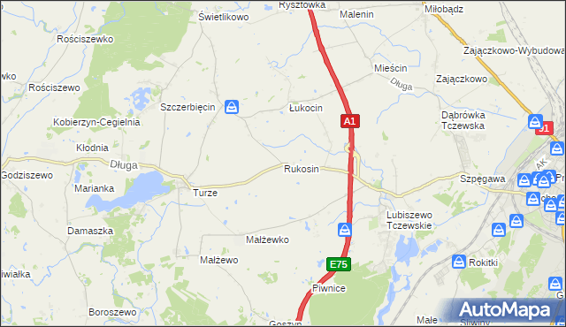 mapa Rukosin, Rukosin na mapie Targeo