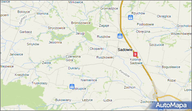 mapa Ruszkowiec, Ruszkowiec na mapie Targeo