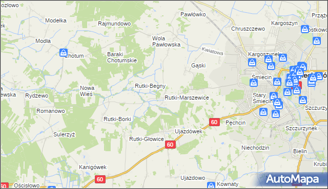 mapa Rutki-Marszewice, Rutki-Marszewice na mapie Targeo