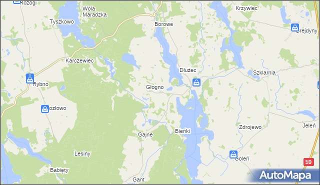 mapa Rutkowo gmina Piecki, Rutkowo gmina Piecki na mapie Targeo