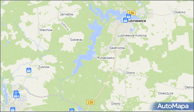 mapa Rybakówko, Rybakówko na mapie Targeo