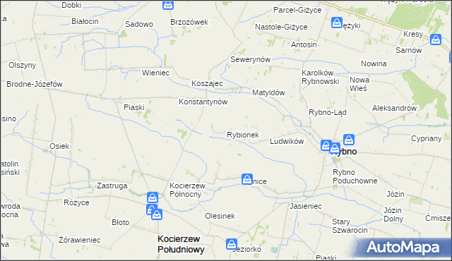 mapa Rybionek, Rybionek na mapie Targeo