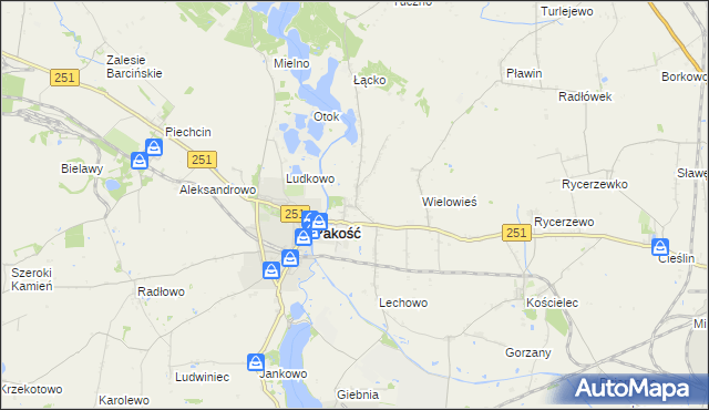 mapa Rybitwy gmina Pakość, Rybitwy gmina Pakość na mapie Targeo