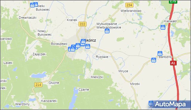 mapa Ryzowie, Ryzowie na mapie Targeo